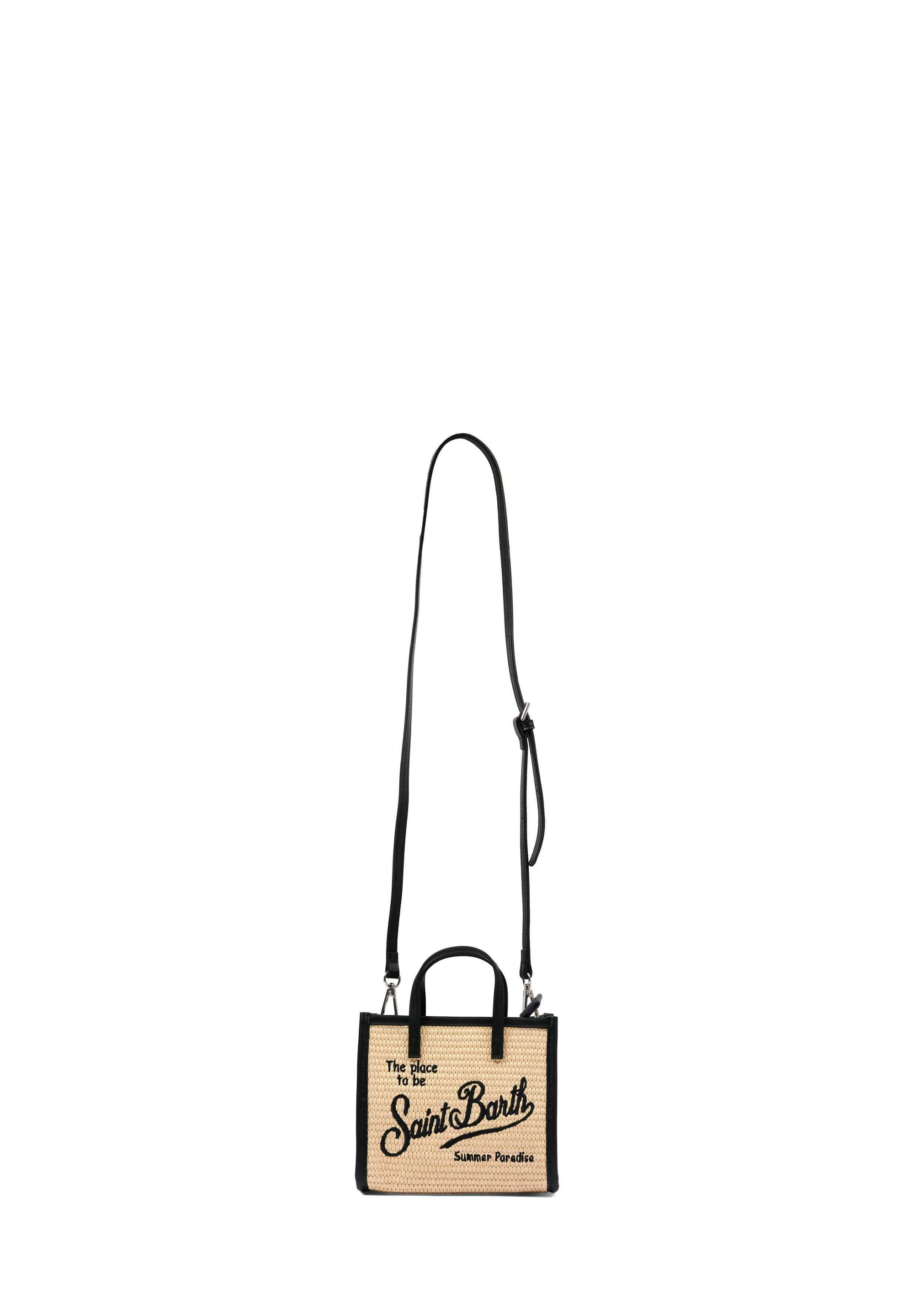 Black Straw Vivian Shoulder Bag