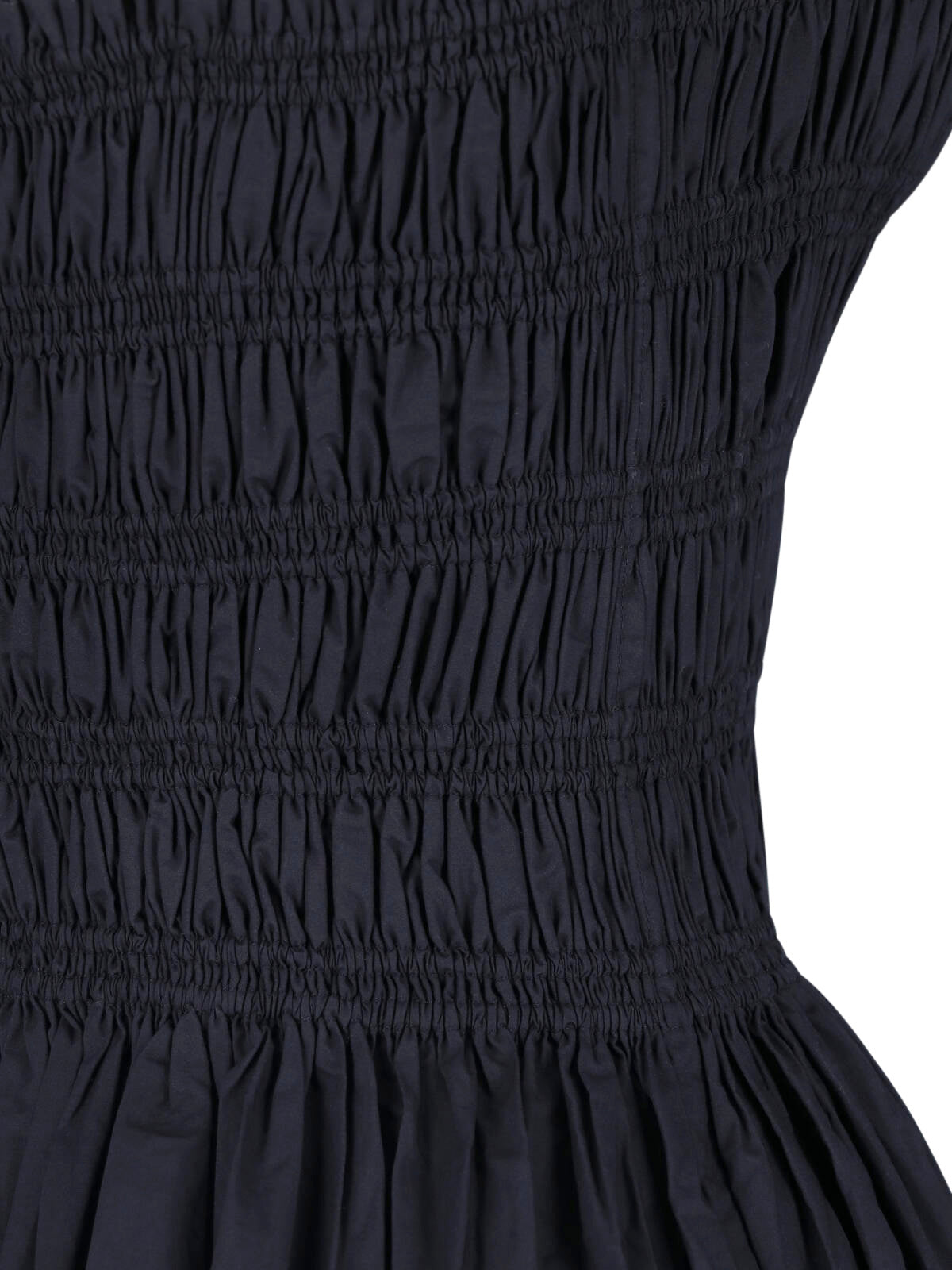 Black Fitted Ruched Bodice Mini Dress