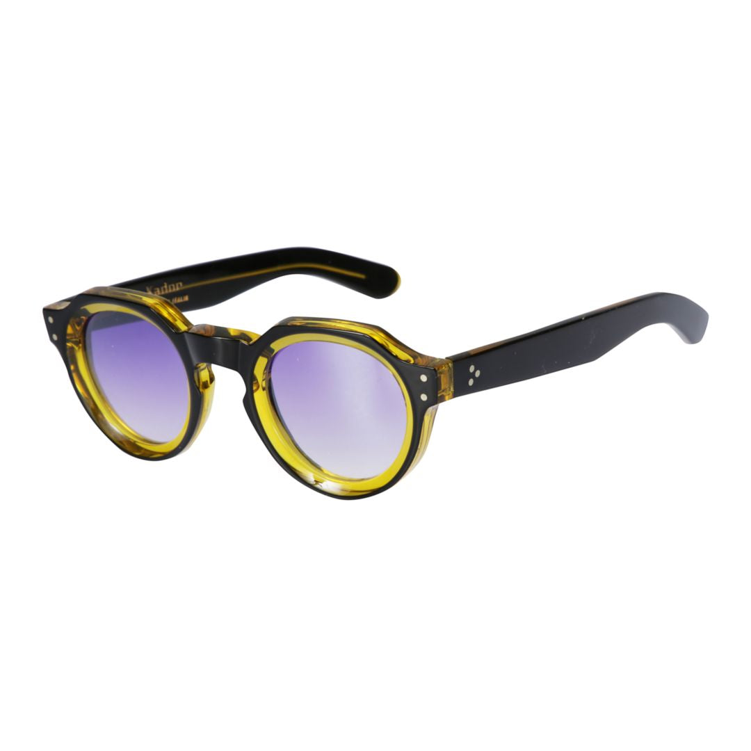Spike Bold Round Frame Sunglasses with Gradient Lenses