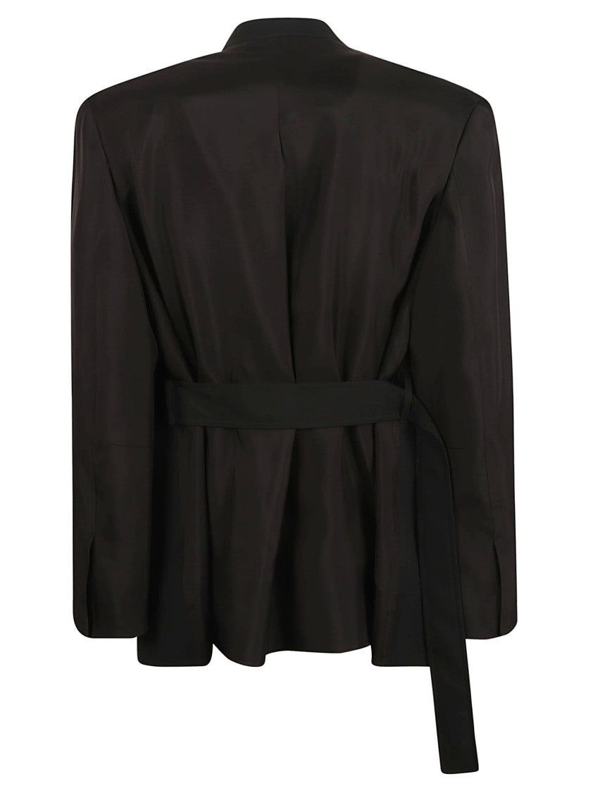 Tailored Black Jacket With Deep V-Neckline