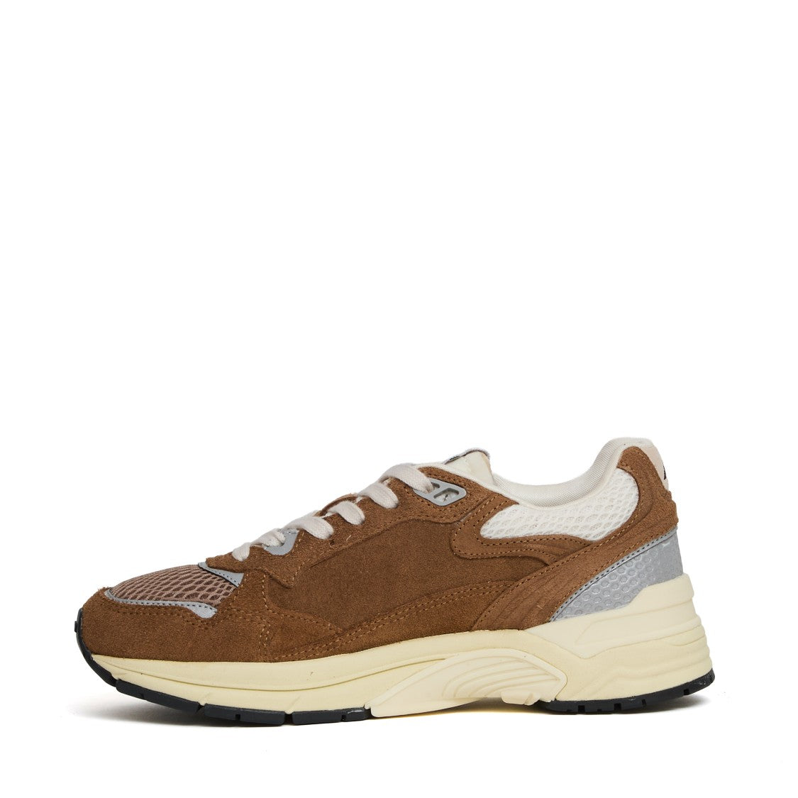 Sneakers Hyperway In Mesh E Suede Cigar/Argento