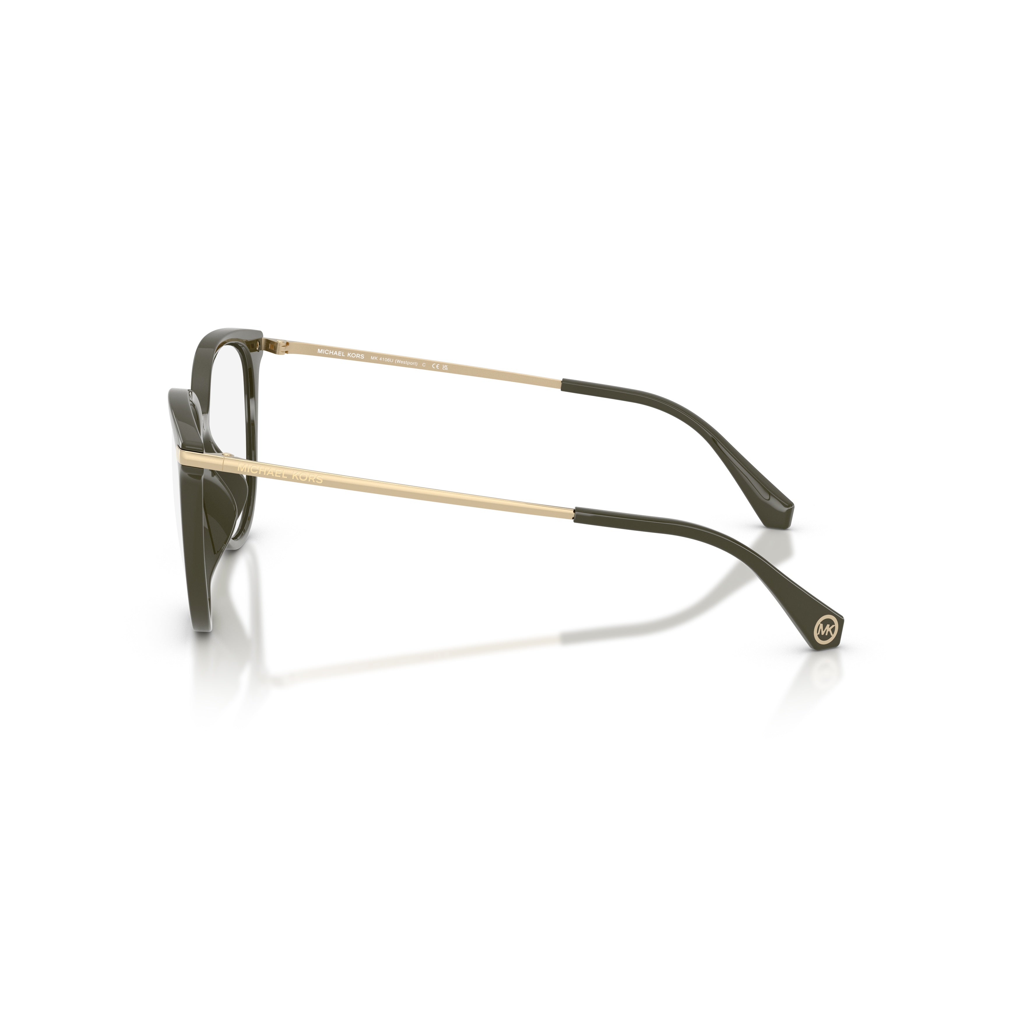 0mk4106u Rounded Cat-Eye Eyeglasses in Muted Olive Green