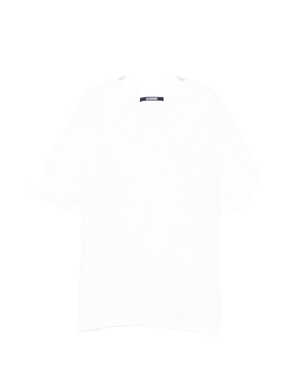 Loose-Fit White T-Shirt With Subtle Pleating Detail