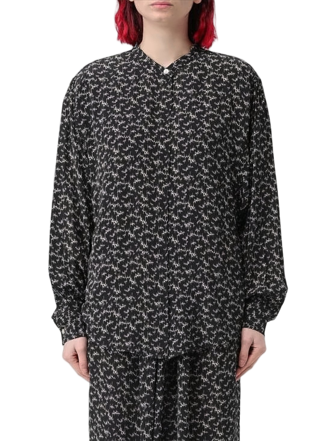 Abstract Patterned Blouse with Flowy Silhouette