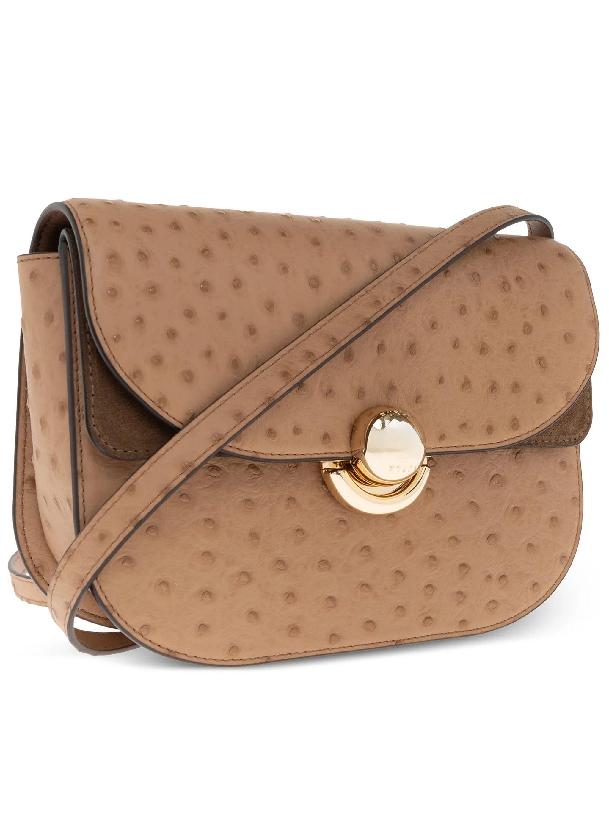 Sfera S Structured Dotted Brown Leather Bag