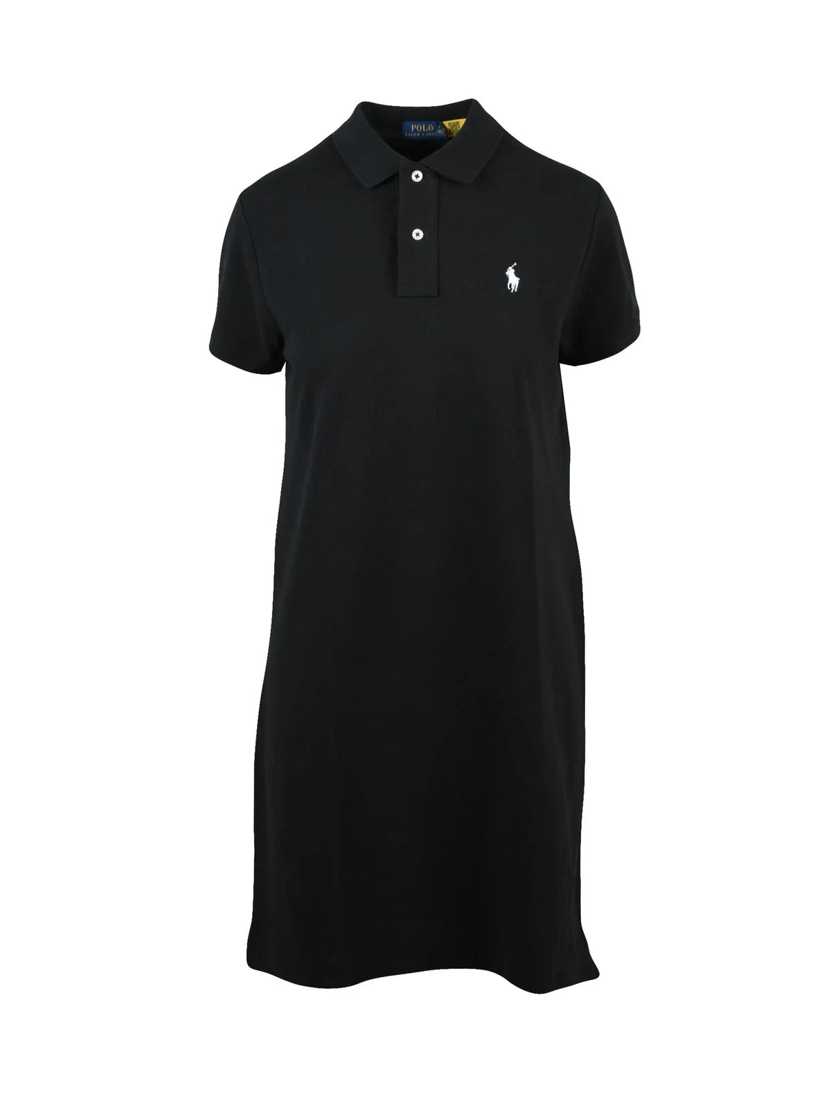 Black Cotton Polo Dress