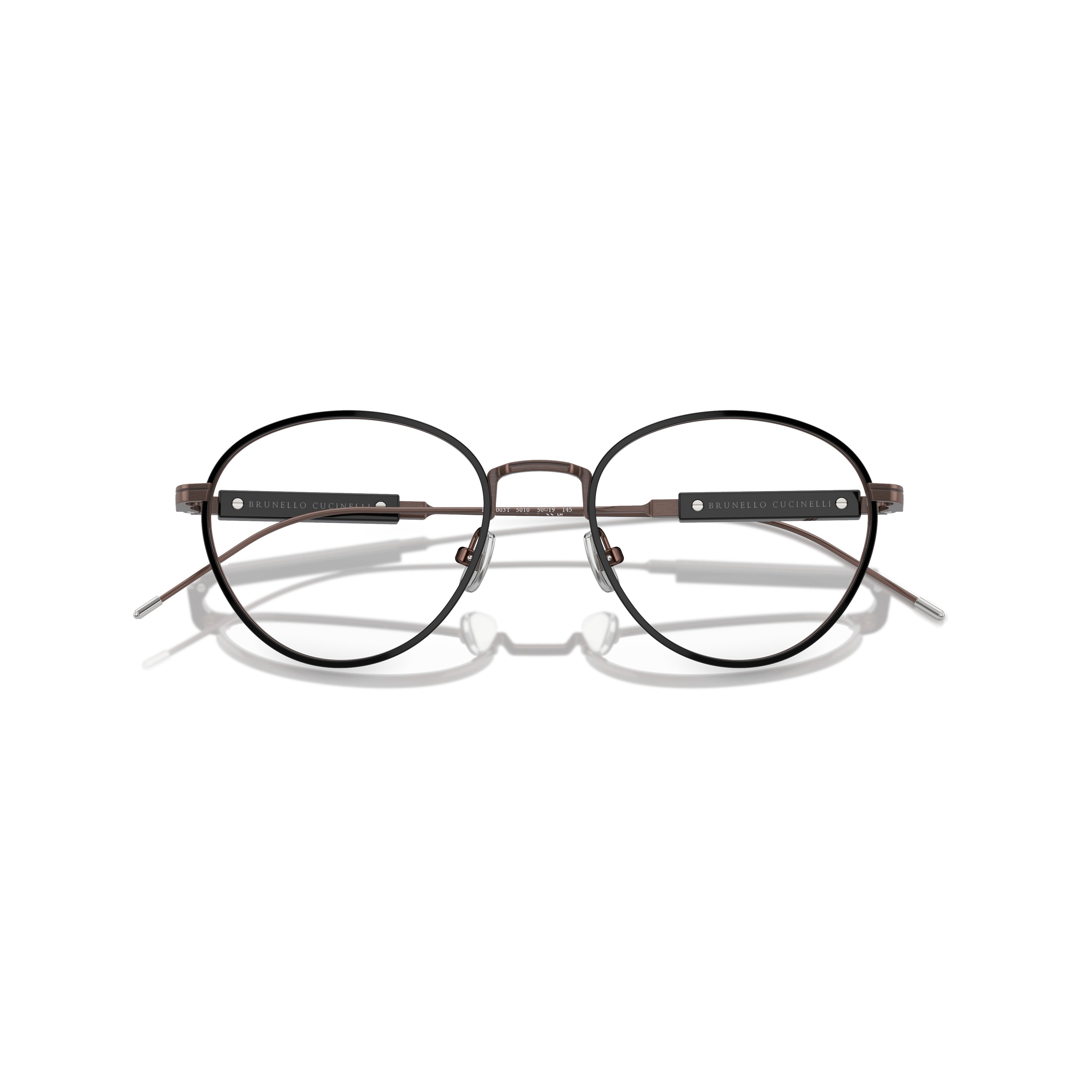 0bc1003t Rounded Titanium Sunglasses with Adjustable Nose Pads