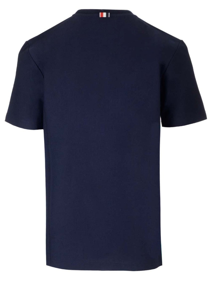 Black Short-Sleeved T-Shirt with Unique Stripe Detail