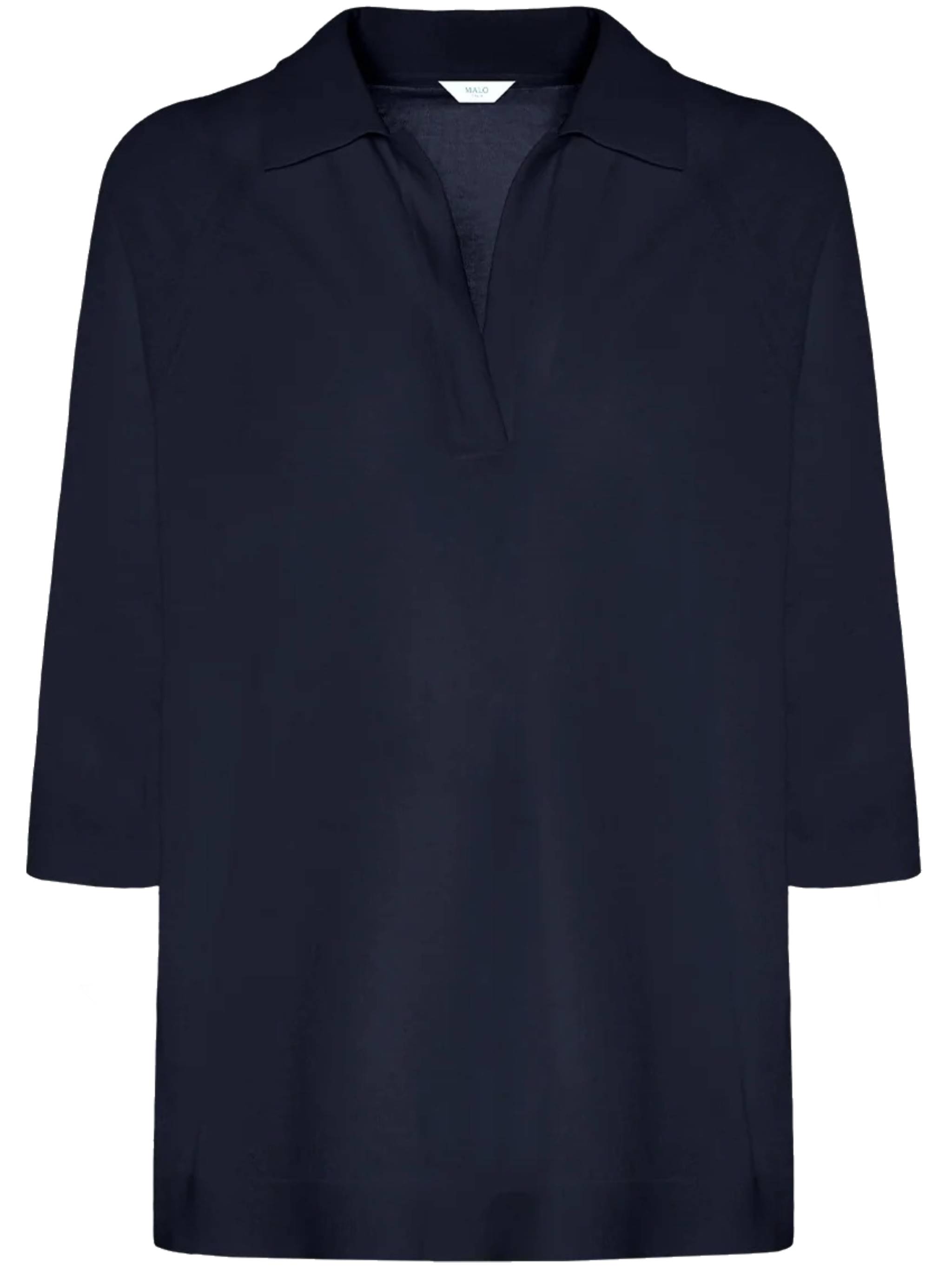 Black Polo V-Neck Cotton Polo Shirt
