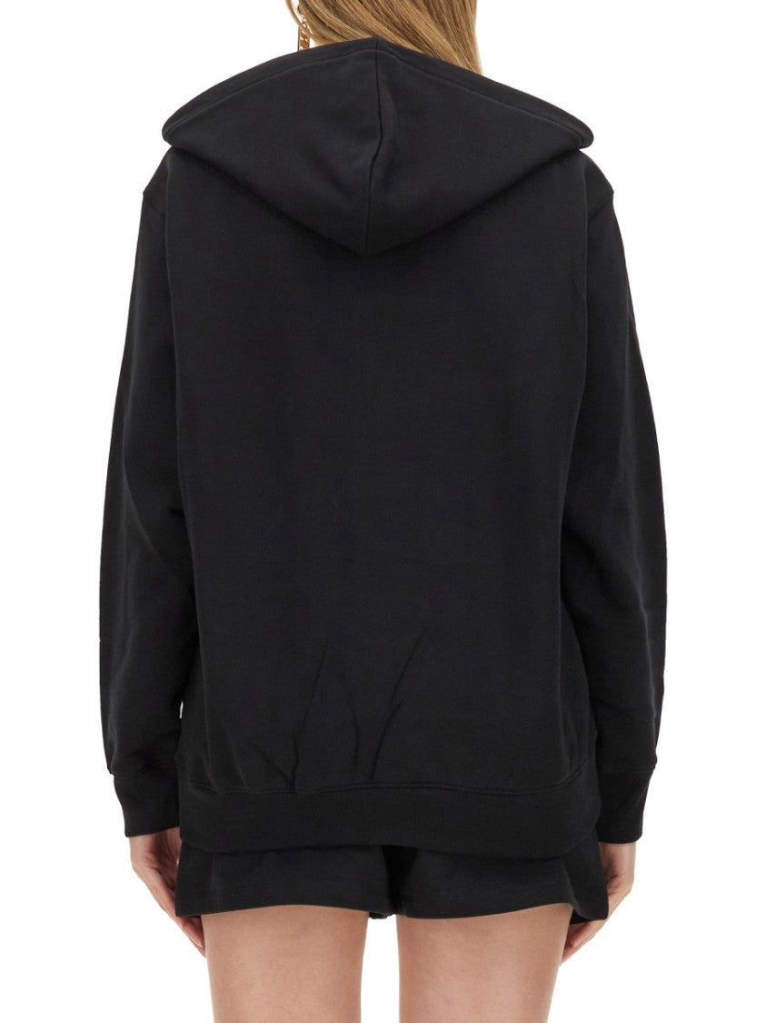 Relaxed Fit Black Sweatshirt With Logo Print