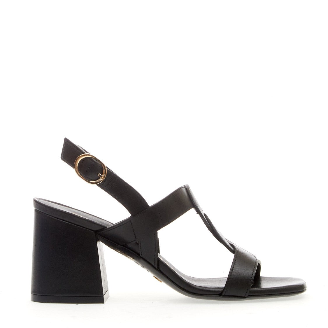 Black Braided Leather Sandal Heel 75 Mm