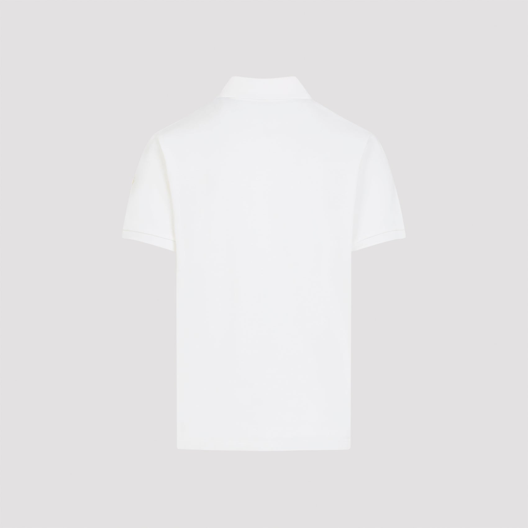 Classic Fit White Cotton Polo Shirt with Tricolor Stripes