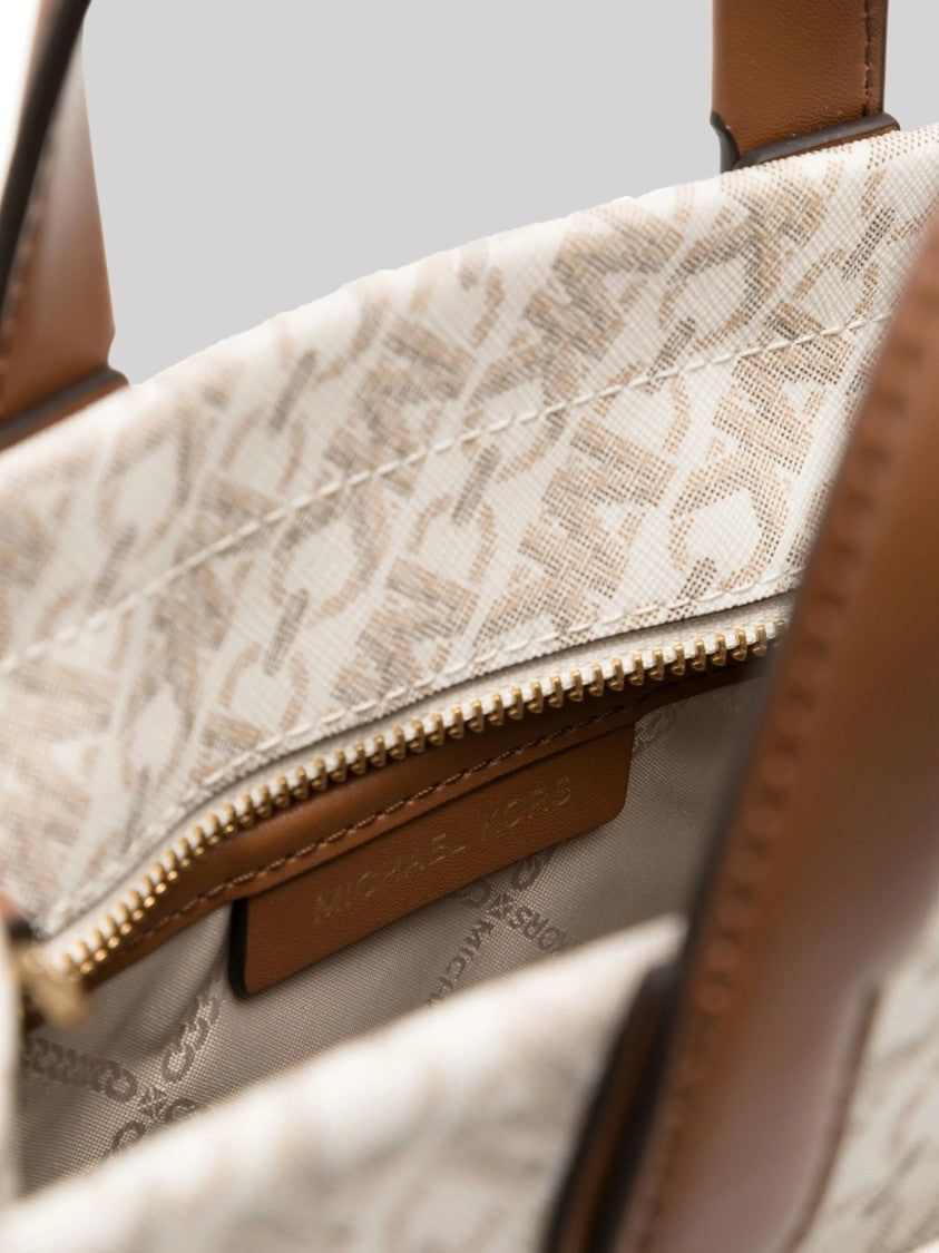 Structured Handbag With Signature Logo Pattern