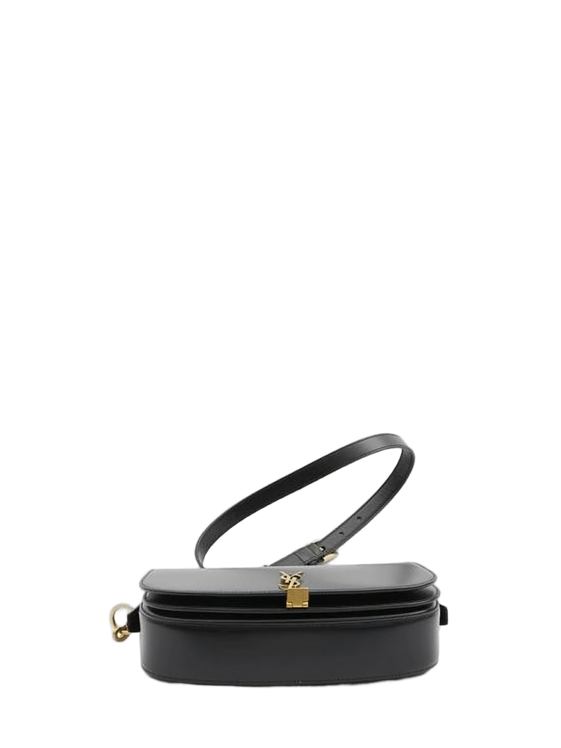 Structured Black Calf Leather Shoulder Bag