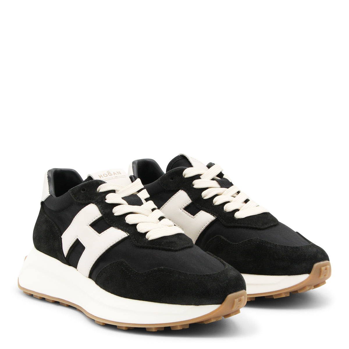 Black And White Leather Sneakers