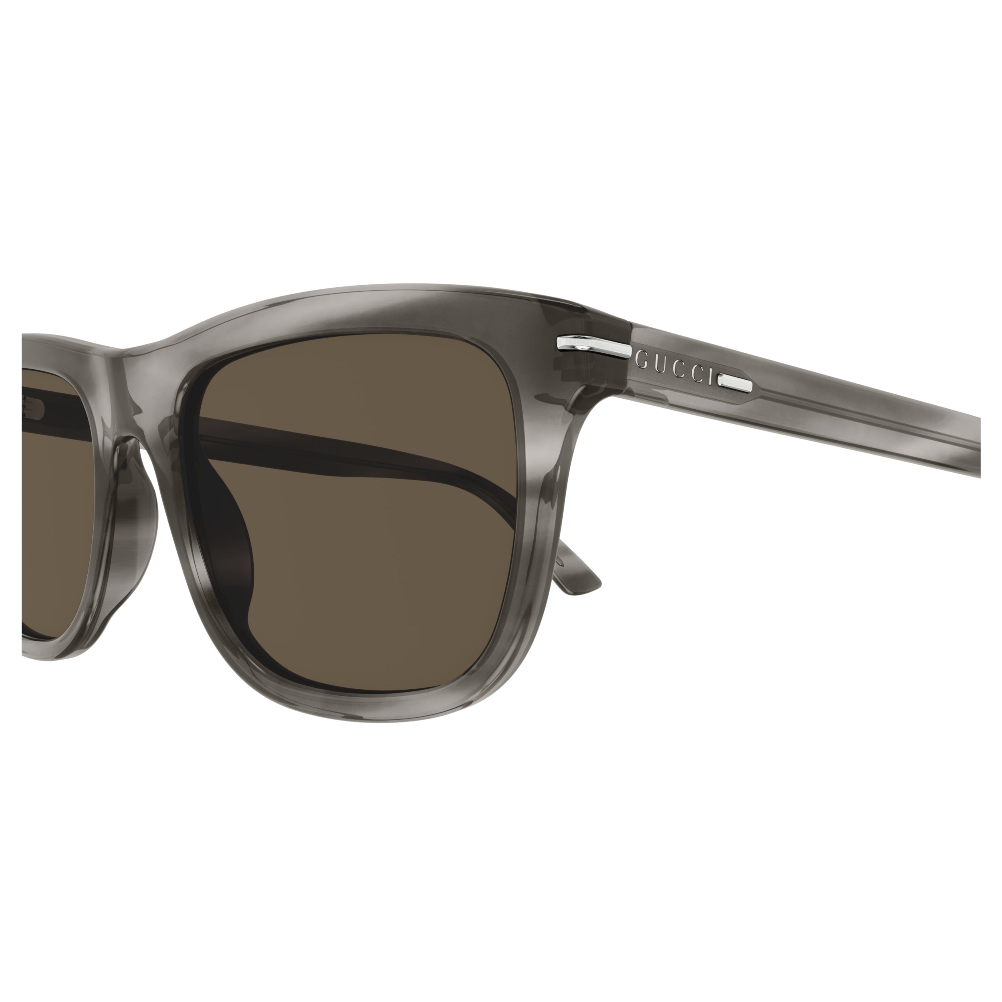 Gg1444s Translucent Smoky Gray Rectangular Sunglasses