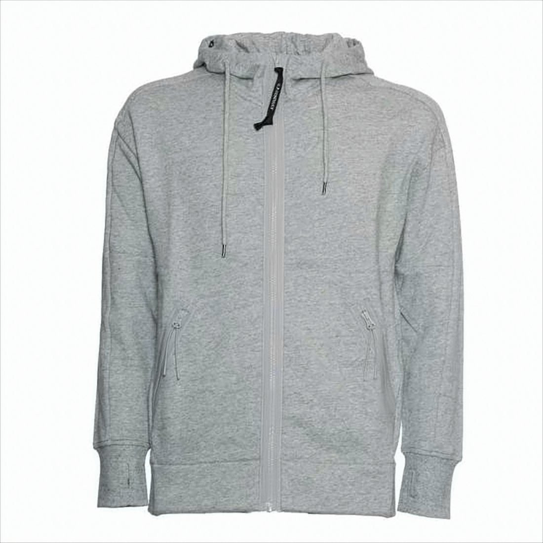 Heathered Cotton Hoodie with Zippered Pockets and Goggles