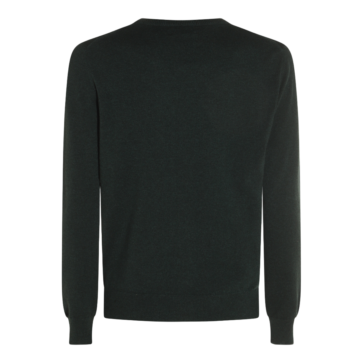 Fine-Knit Green Sweater with Classic Crew Neckline