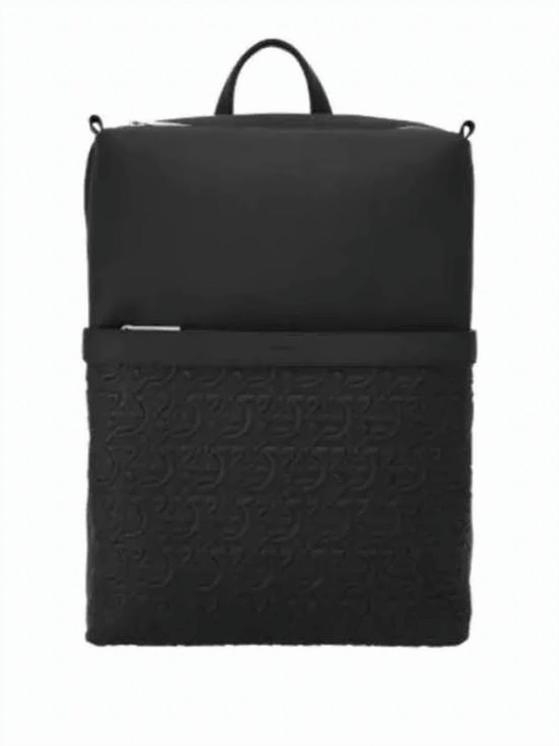 Textured Black Calf Leather Backpack