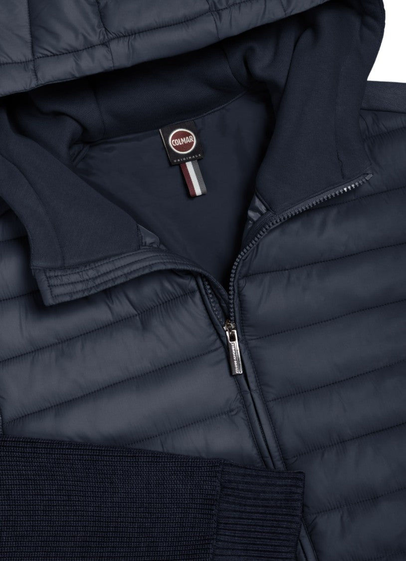 Quilted Front Windbreaker with Adjustable Hood