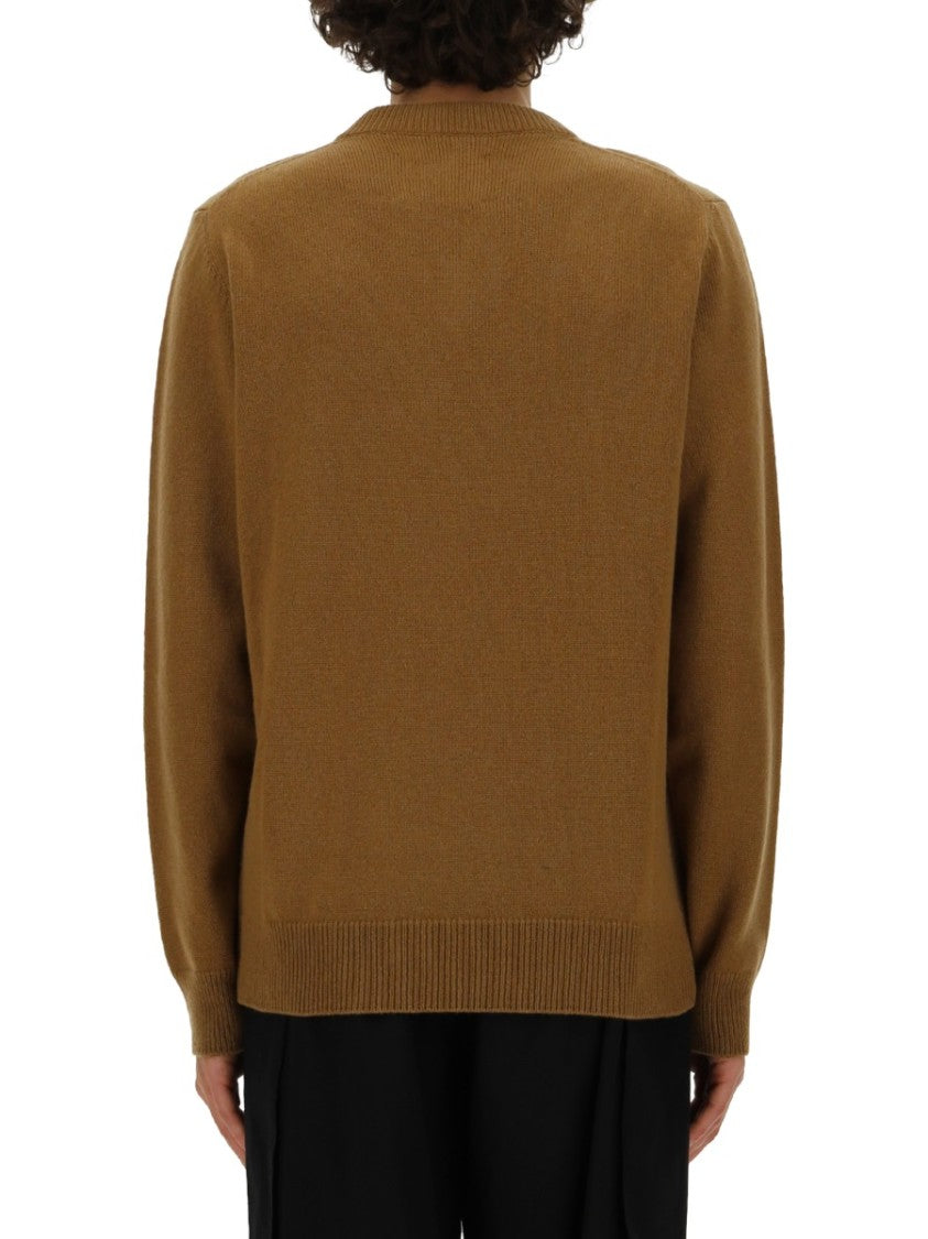 Relaxed Fit V-Neck Sweater With Ribbed Details