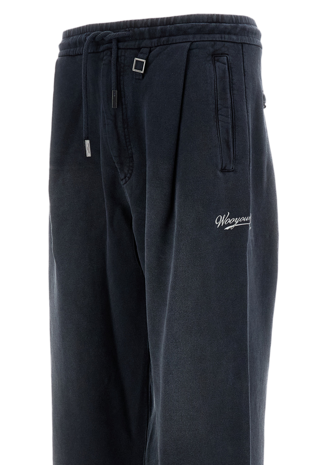 Wide-Leg Cotton Trousers with Adjustable Drawstring
