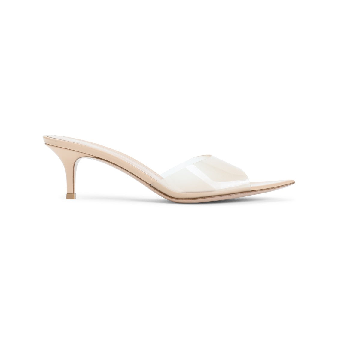 Pointed Toe Mules With Semi-Sheer Strap