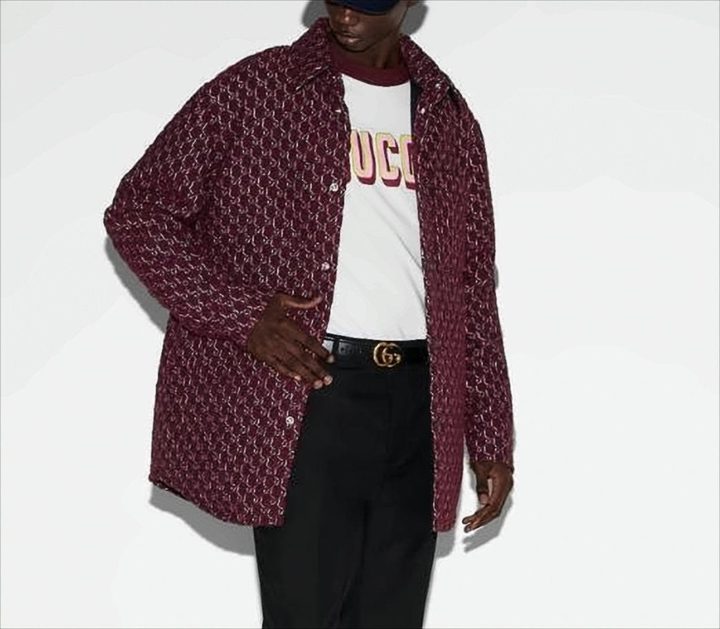 Patterned Burgundy Wool-Blend Shirt
