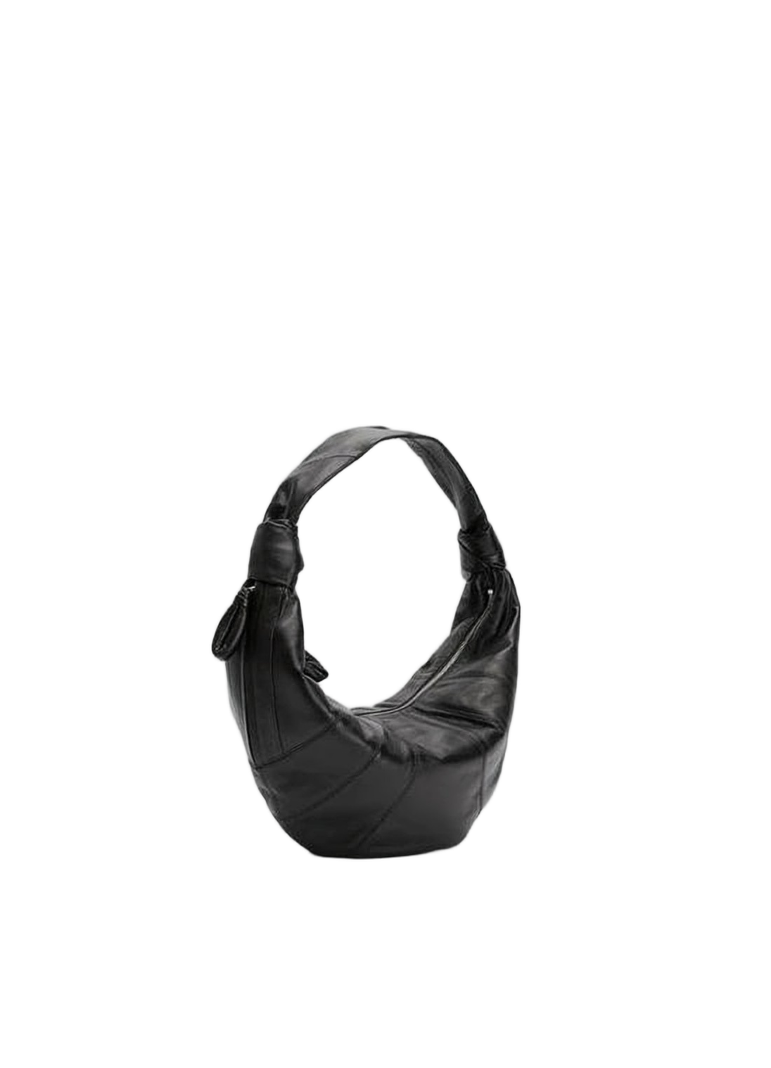 Crescent-Shaped Shoulder Bag With Knotted Strap Details
