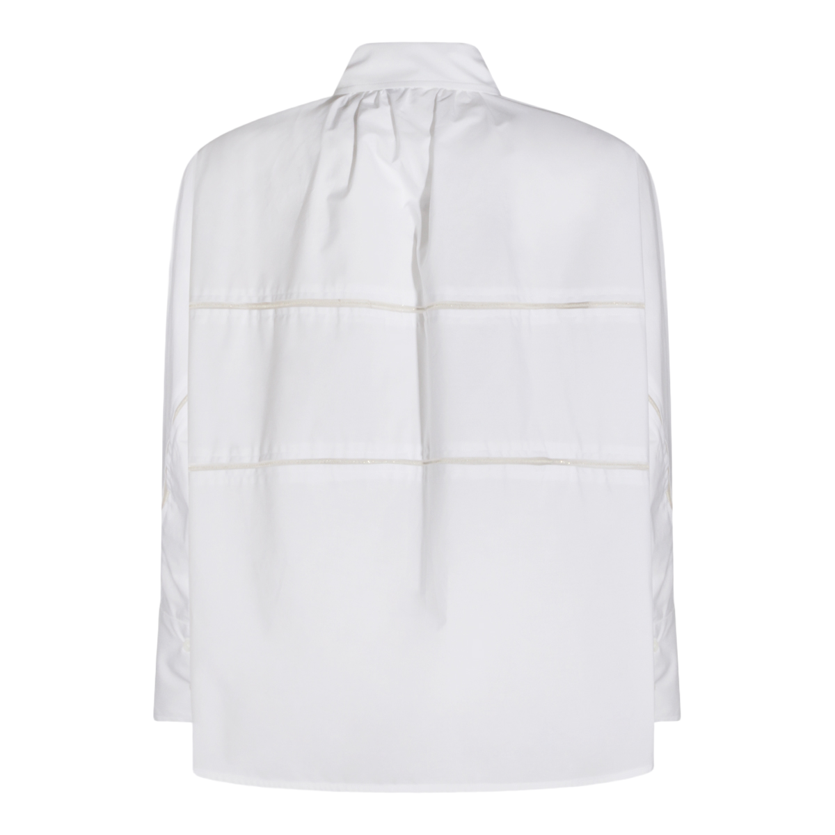 Structured White Shirt with Concealed Button Placket
