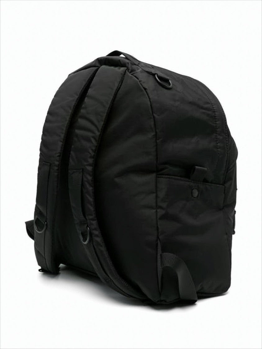 Black Nylon Backpack With Spacious Compartment And Versatile Carrying Options