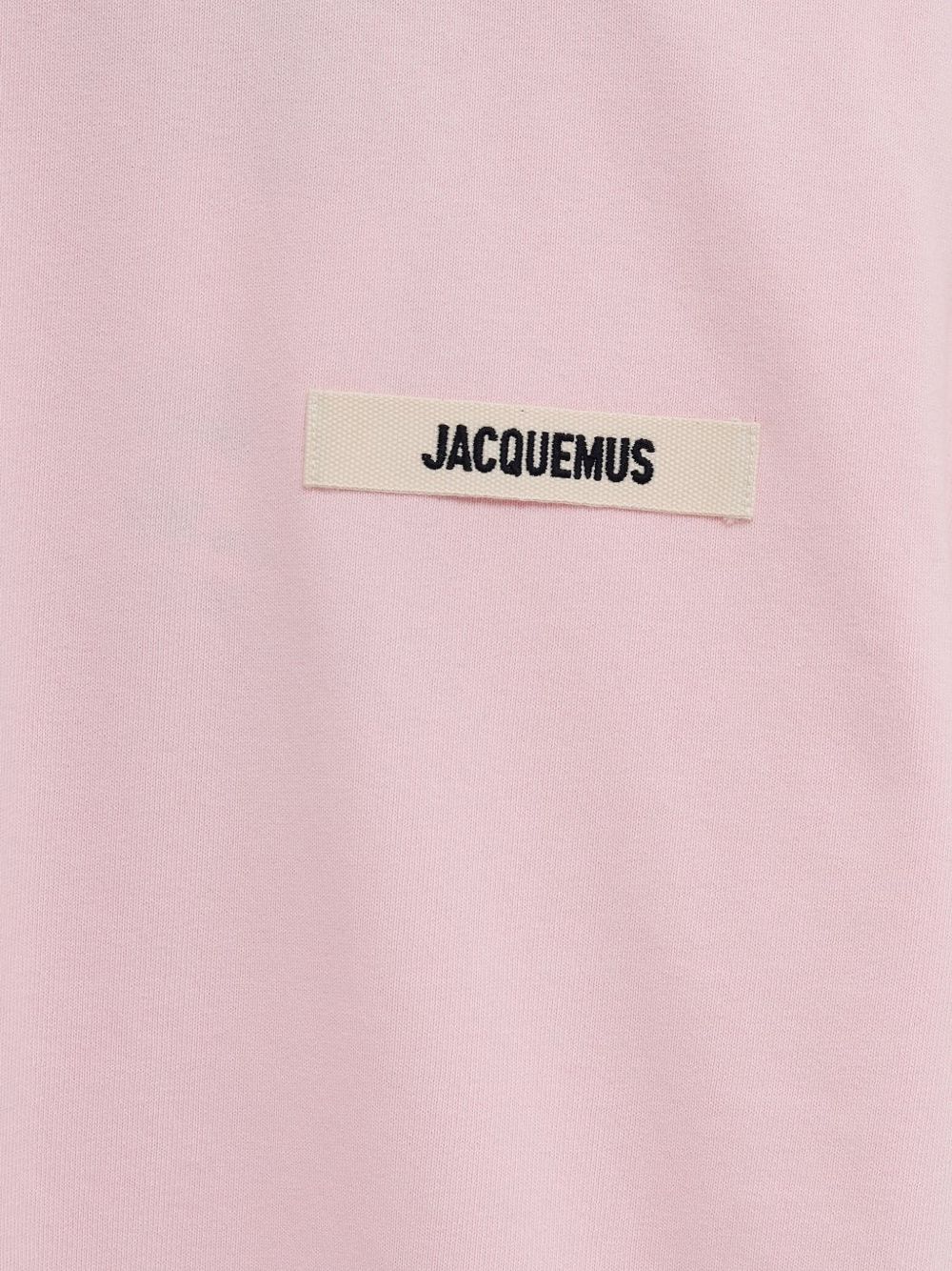 Soft Pink Crew Neck T-Shirt with Logo Patch