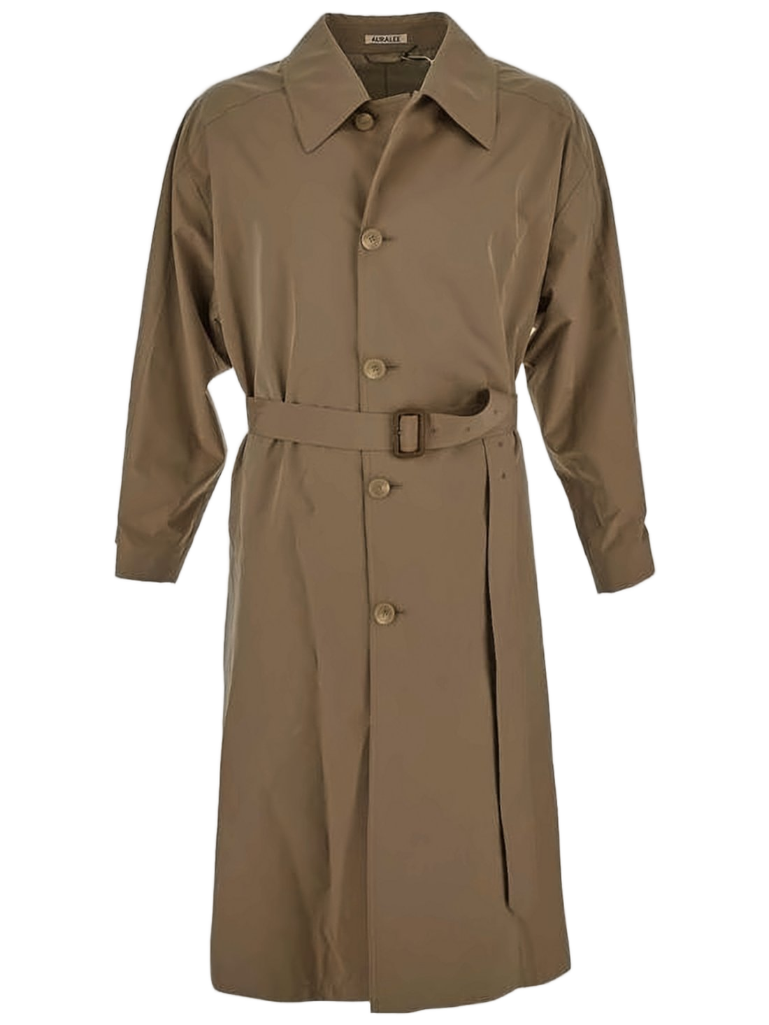 Brown Cotton-Polyester Blend Trench Coat