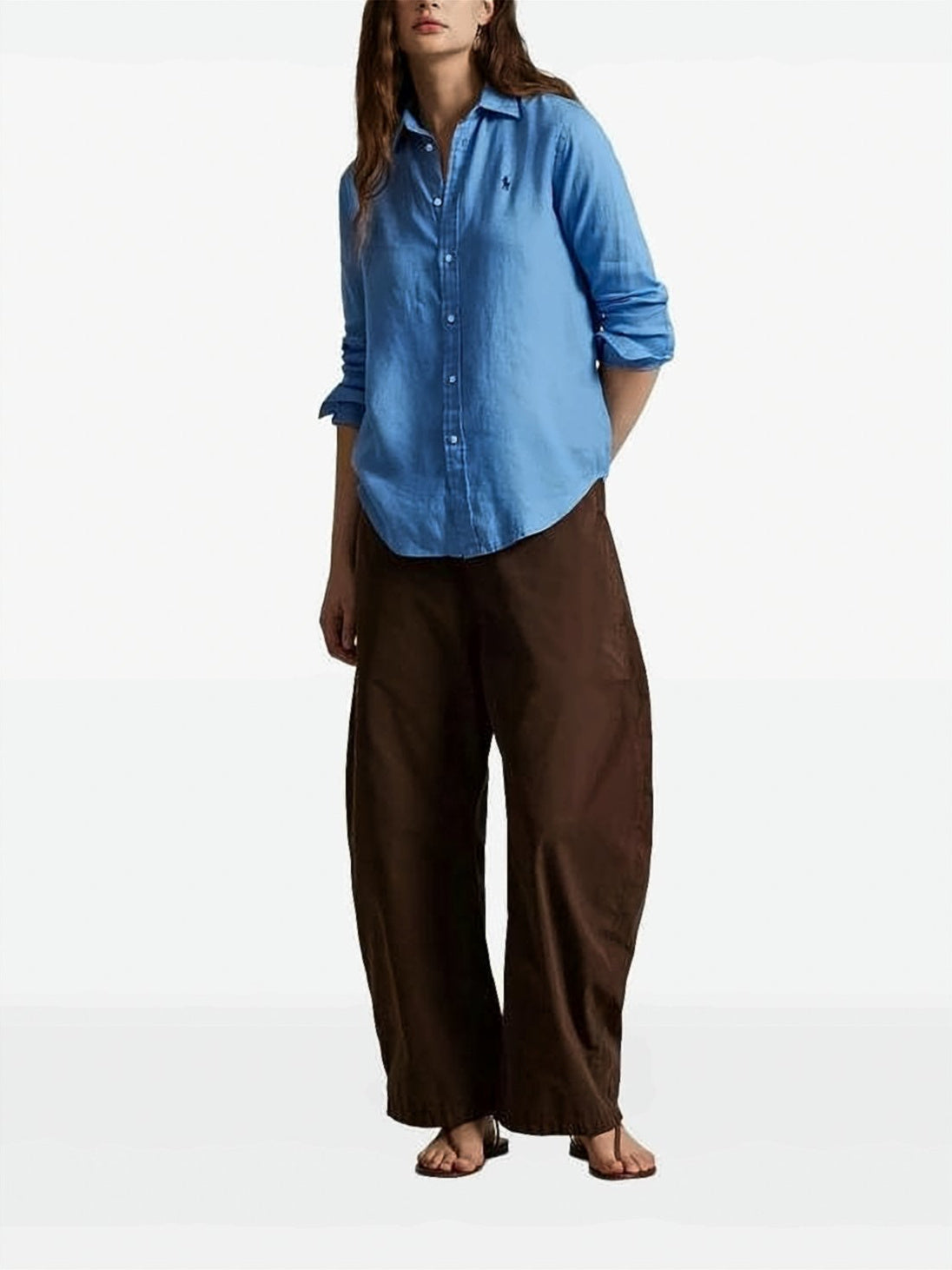 Light Blue Relaxed Fit Linen Shirt