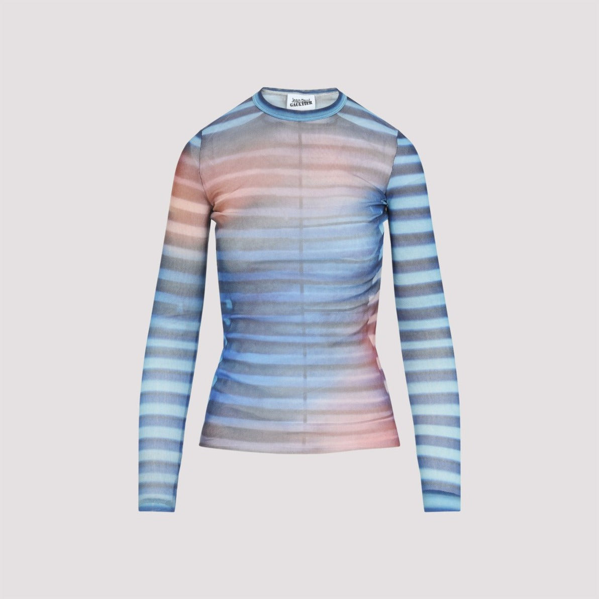 Gradient Striped Long-Sleeved Top In Pastel Hues