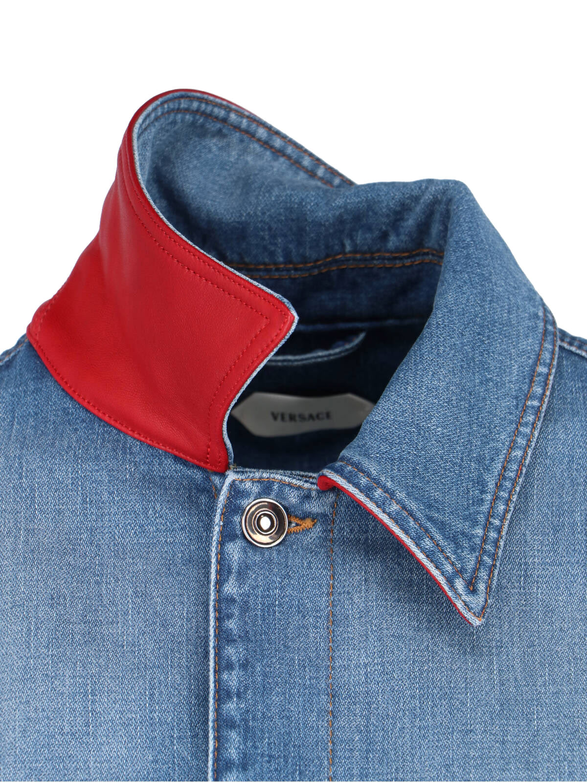 Blue Cotton Denim Signature Details Jacket