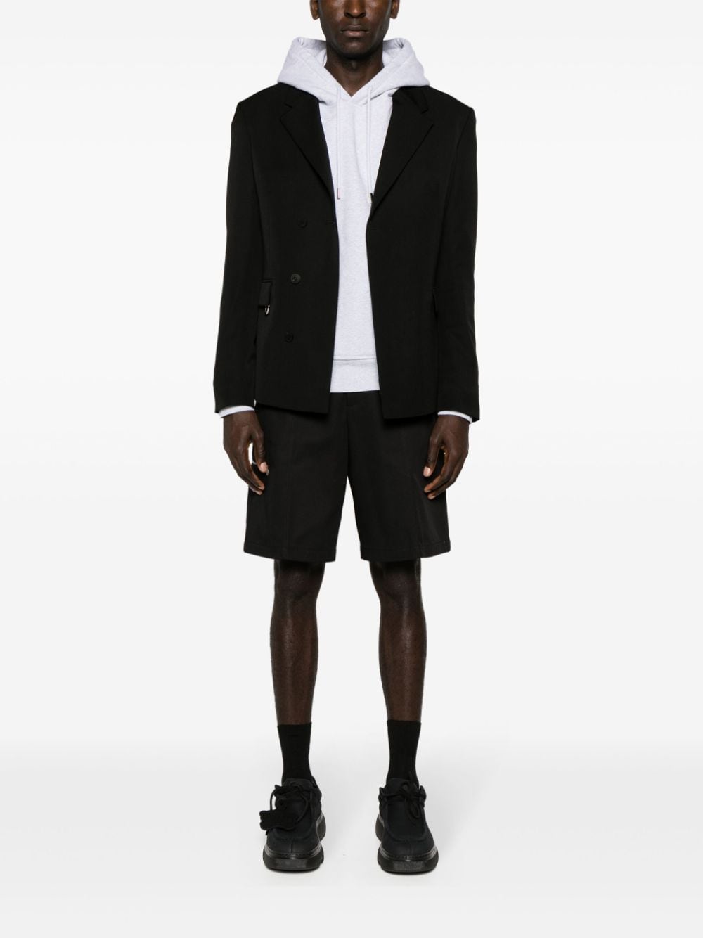 Cotton Twill Black Shorts