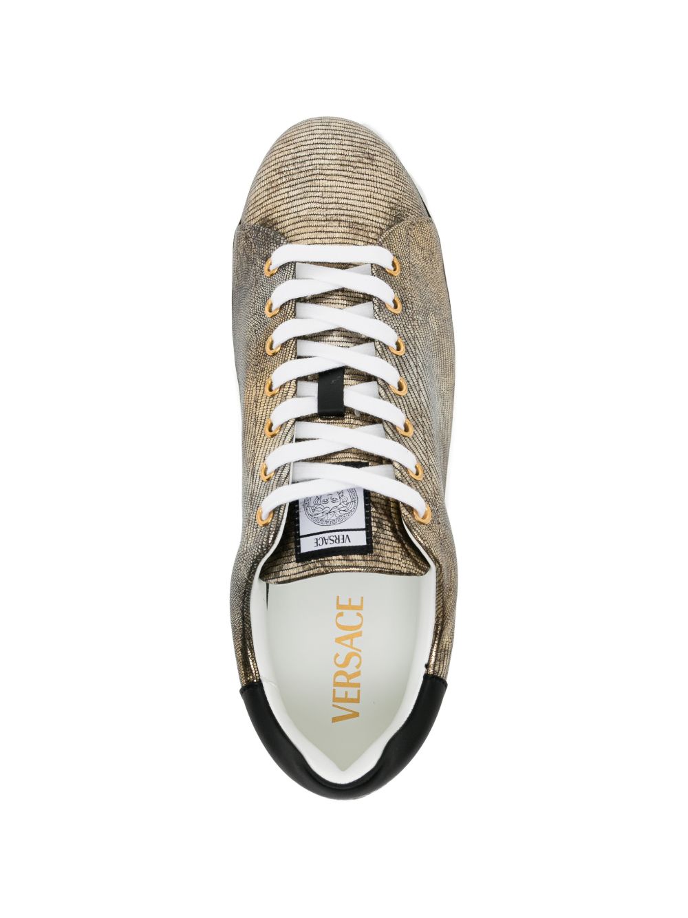 Textured Metallic Sneakers With Silk And Nylon Blend