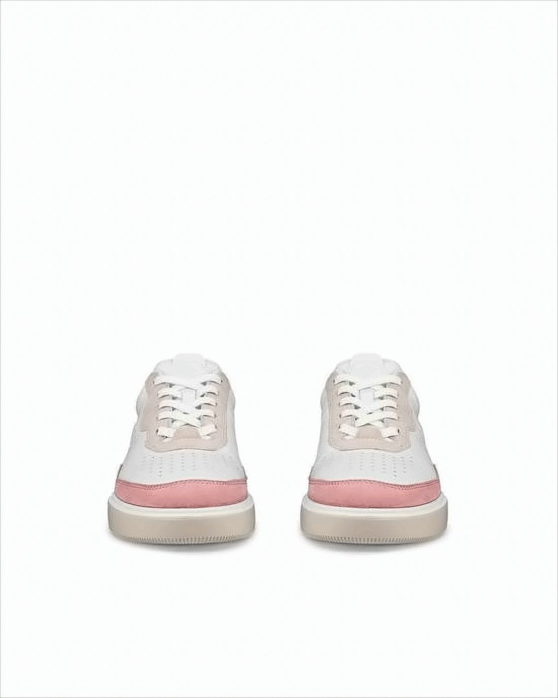 Low-Top Sneakers with Pink Suede Accents