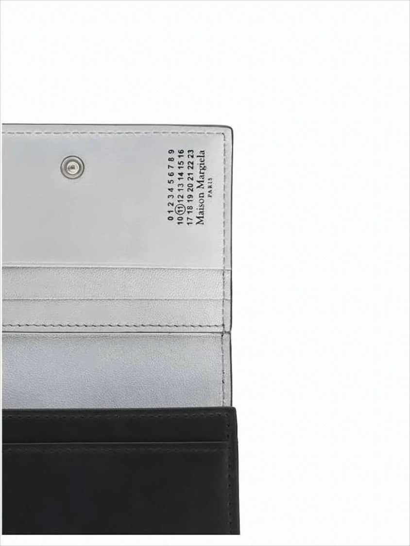 Black Calfskin Leather Wallet with Minimalist Design