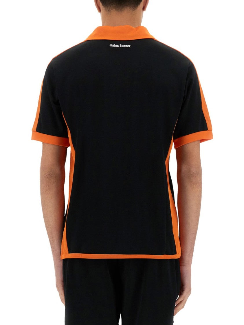 Black Contrasting Collar Polo Shirt