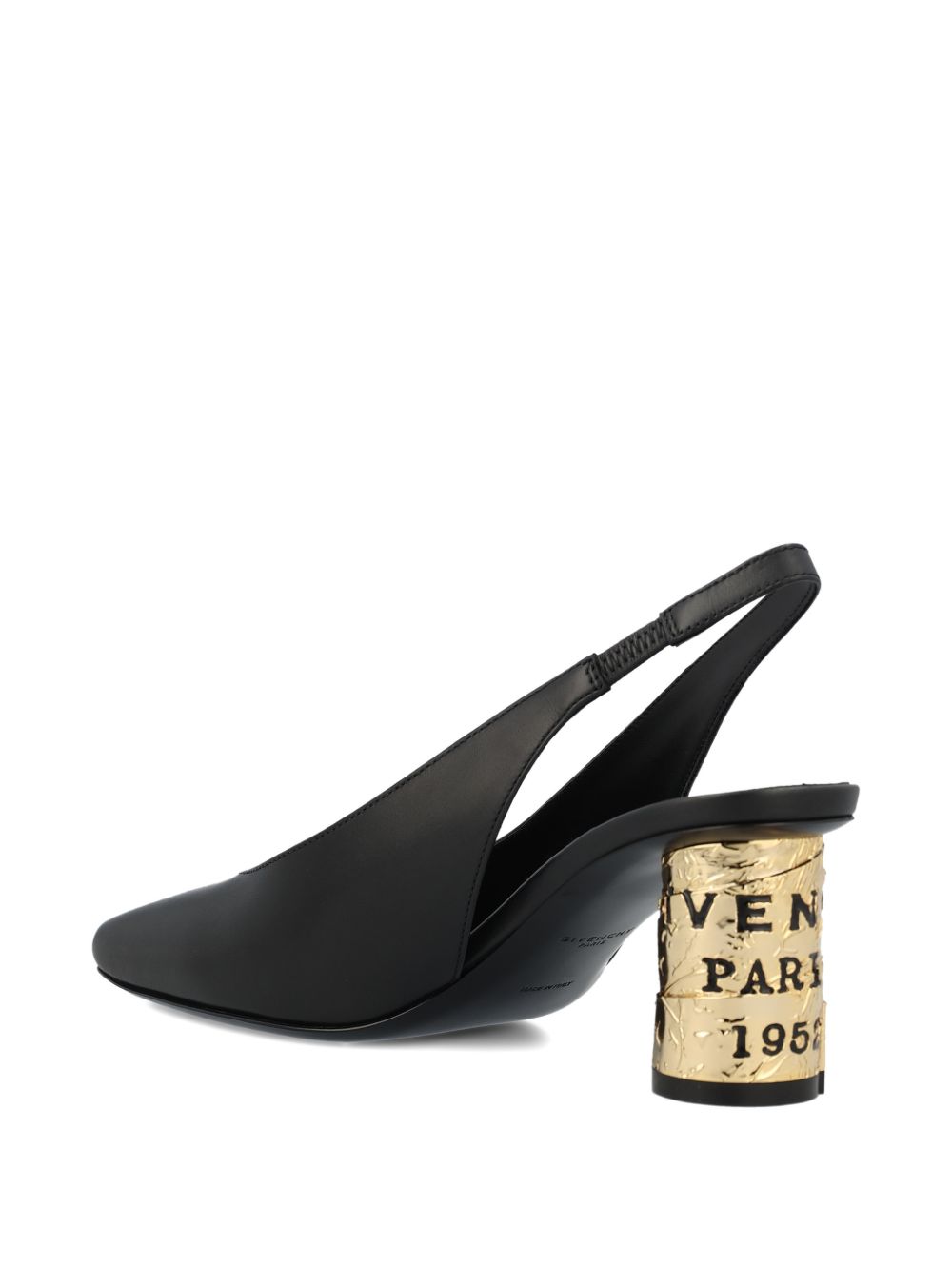 Slingback Pumps with Cylindrical Gold Heel