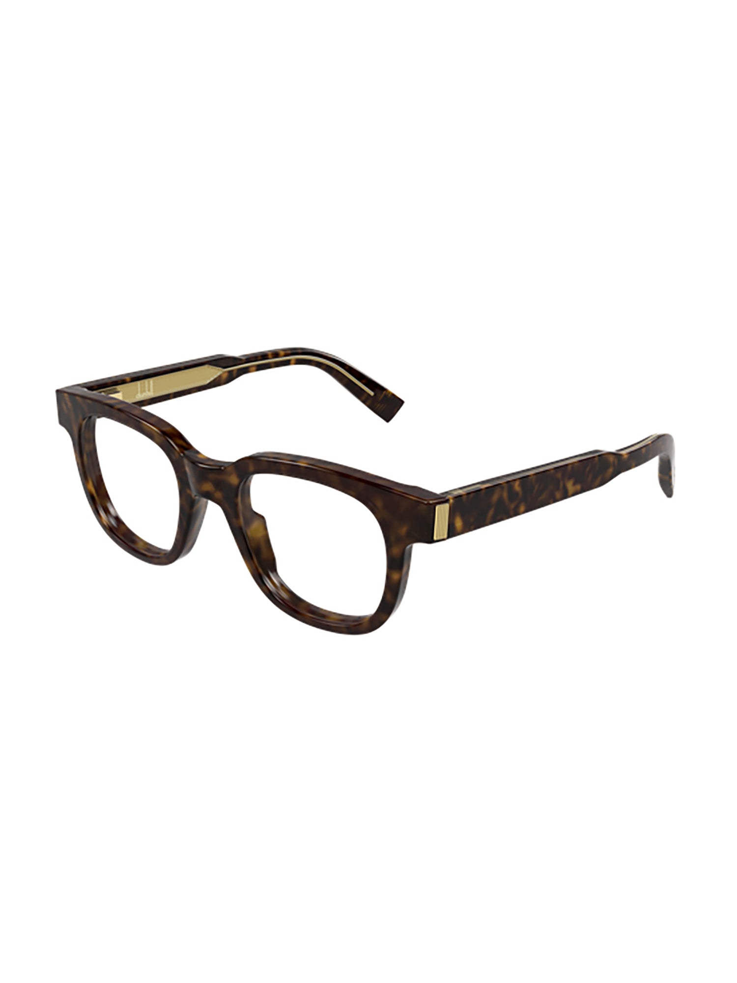 Rectangular Brown Optical Frames with Gold Accents