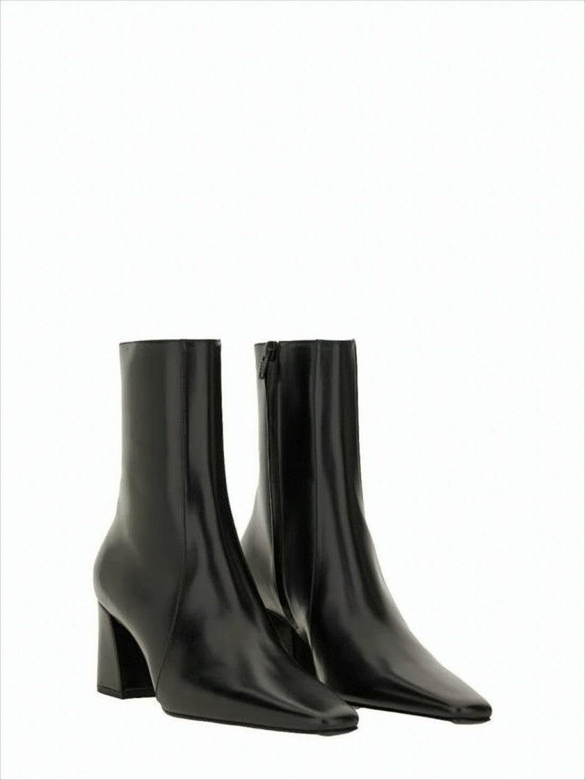 Mid-Height Block Heel Ankle Boots