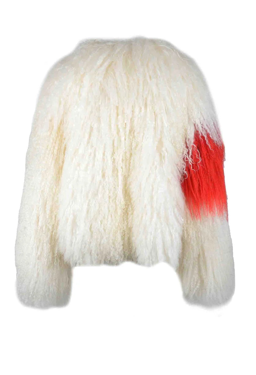 Real Fur Outerwear - White/Red
