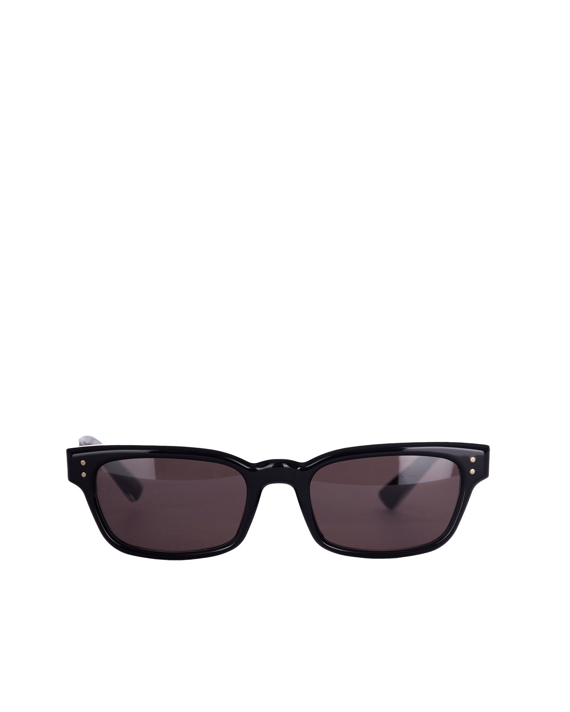 Rectangular Sunglasses in Glossy Black Acetate