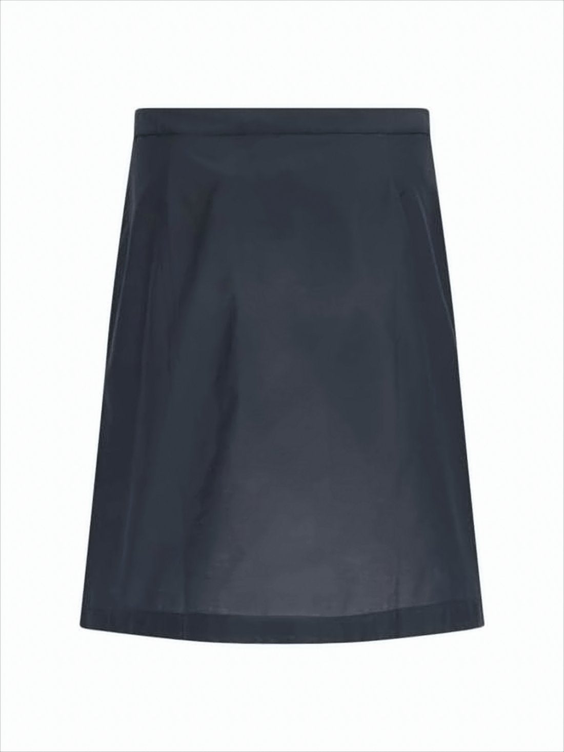 Straight-Silhouette Black Midi Skirt with Button-Down Closure