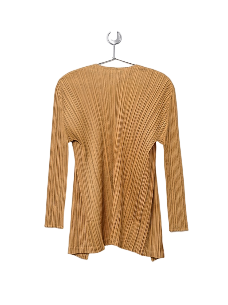 Lightweight Pleated Cardigan with Open Front Design