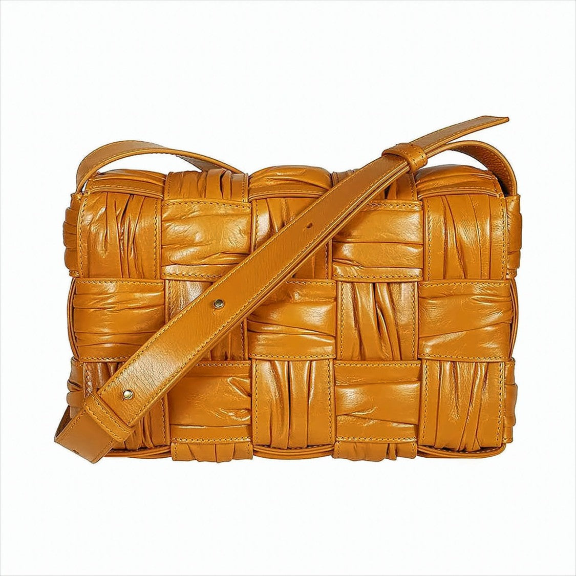 Padded Pleated Calfskin Cassette Shoulder Bag