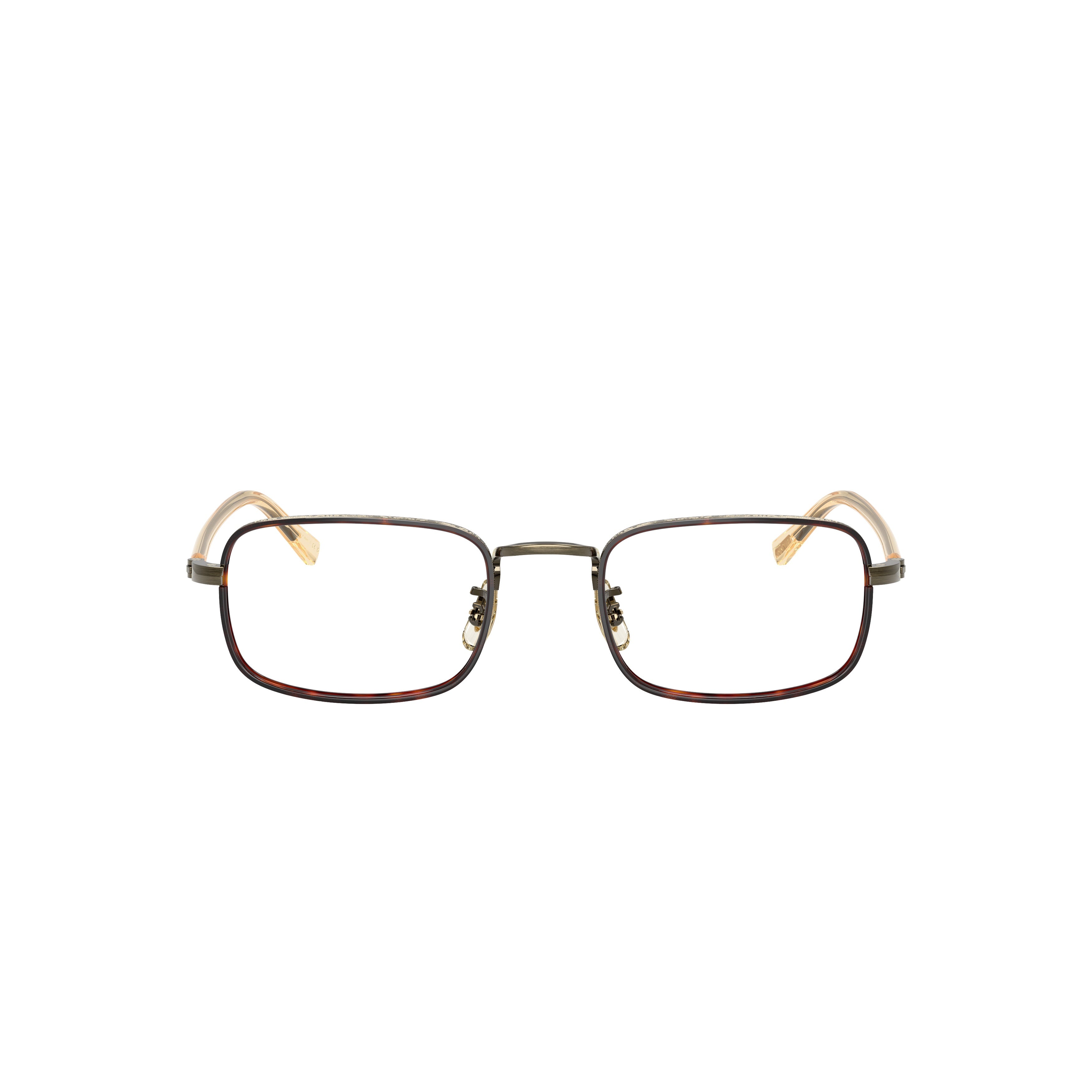 0ov1366t Rectangular Titanium Sunglasses with Gold-tone Temples